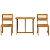 vidaXL Vrtnik Bistro Set 3 pcs Rjava Trden akacijev les