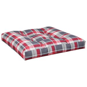 vidaXL Blazina za kavč iz palet rdeč karo vzorec 80x80x12 cm
