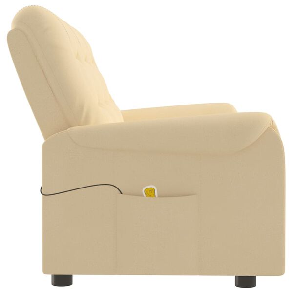 vidaXL Masažni trosed krem blago iz mikrovlaken