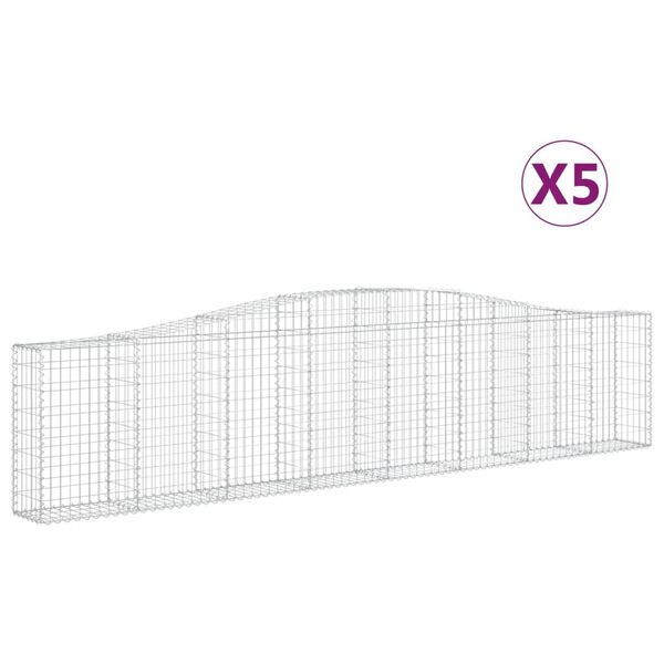 vidaXL Obokane gabion košare 5 kosov 400x30x80/100 cm cinkano železo