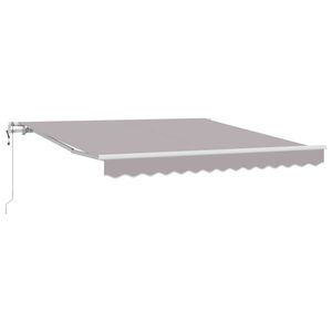 vidaXL Vlečna tenda Svetlo siva 300 x 250 cm Tkanina in aluminij