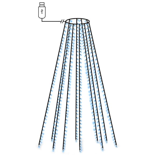 vidaXL Lučke za novoletno jelko 400 LED lučk modre 400 cm