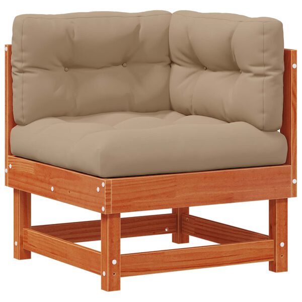 vidaXL Vrtna dnevna garnitura 13 pcs Voskan Rjava Masivna borovina