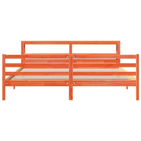 vidaXL Posteljni okvir brez vzmetnice vo&scaron;č. rjav 180x200 cm borovina