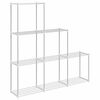 vidaXL Tubular Shelf s shranjevanjem Bela 129 x 27 x 132 cm Aluminij