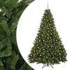 vidaXL Umetna božična jelka svetlo zelena z bunkicami 270 cm 600 LED