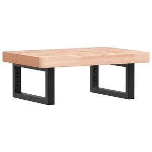 vidaXL Stenska polica za umivalnik jeklo in trdna bukovina