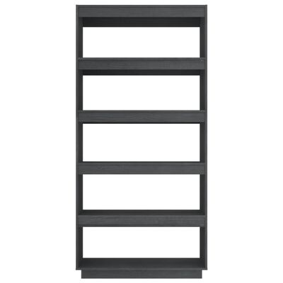 vidaXL Knjižna omara za razdelitev prostora siva 80x35x167 cm borovina