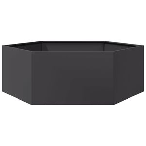vidaXL Vrtno korito 2 kosa črna &scaron;estkotnik 138x120x45 cm jeklo