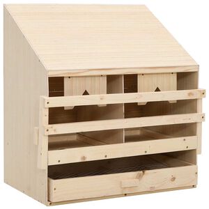 vidaXL Gnezdi&scaron;če za koko&scaron;i z 2 predelkoma 63x40x65 cm trdna borovina