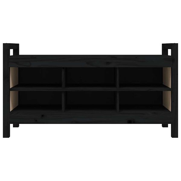 vidaXL Klop za predsobo črna 110x40x60 cm trdna borovina