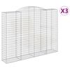 vidaXL Obokane gabion košare 3 kosa 300x50x220/240 cm pocinkano železo