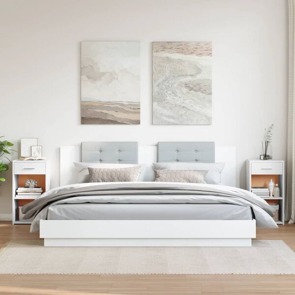 vidaXL Nočna omarica 2 kosa bela 35x34x65 cm inženirski les