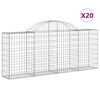 vidaXL Obokane gabion ko&scaron;are 20 kosov 200x30x80/100 cm cinkano železo