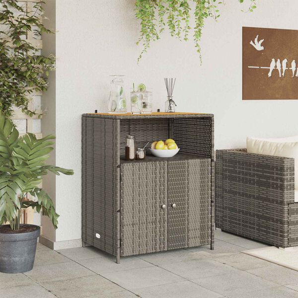 vidaXL Za omarice Siva 70 x 50 x 87 cm Poliester in Roly Rattan