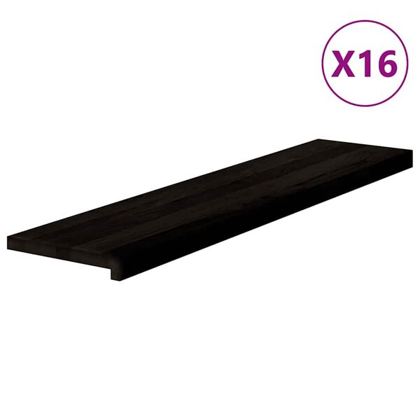 vidaXL Podloge za stopnice 16 kosov rjave 110x30x2 cm trdna hrastovina