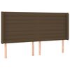 vidaXL LED posteljno vzglavje temno rjavo 183x16x118/128 cm blago