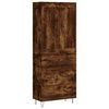 vidaXL Visoka komoda dimljen hrast 69,5x34x180 cm inženirski les