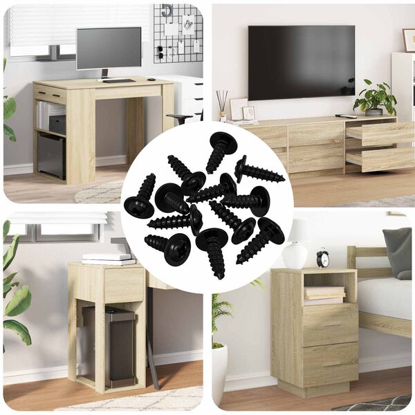 vidaXL Žebelj s samočrtnim navojem 16364 pcs Črna 3,5 x 12 mm elezo