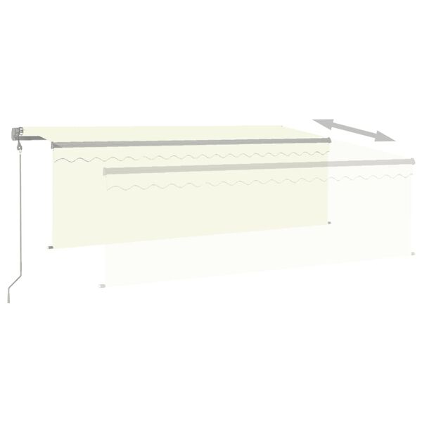 vidaXL Avtomatsko zložljiva tenda s senčilom 4x3 m krem