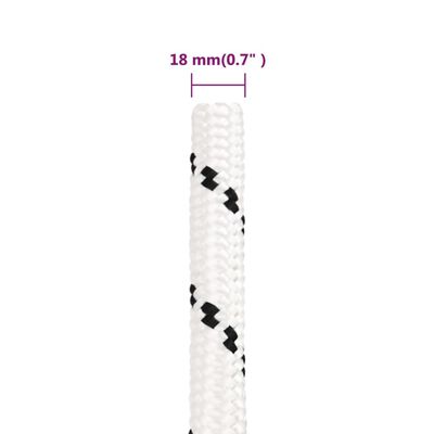 vidaXL Delovna vrv bela 18 mm 50 m poliester