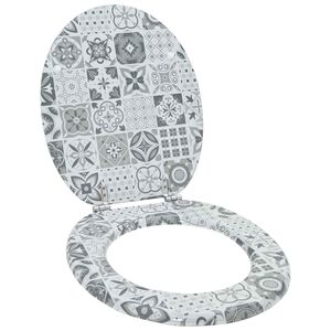 vidaXL Toaletni pokrov s tiho zaporo Siva 44 x 38 cm MDF plo&scaron;ča