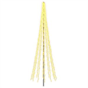 vidaXL LED božično drevesce EKENAS 485 cm 3000 LED Toplo bela Jeklo