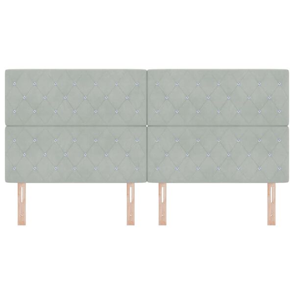 vidaXL Vzglavje z vzglavjem Svetlo siva 200 cm Umjetno usnje