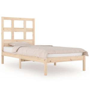vidaXL Posteljni okvir brez vzmetnice 90x190 cm trdna borovina
