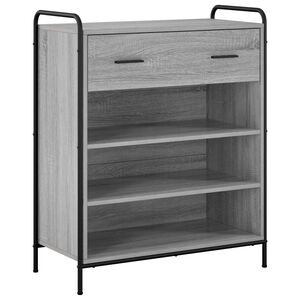 vidaXL Omara za čevlje 76 x 36,5 x 93 cm Inženirski les Siva Sonoma