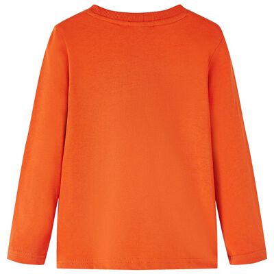 Otroška majica z dolgimi rokavi oranžna 92