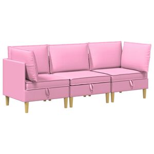 vidaXL Modularni kavč s shranjevanjem 3 pcs Roza Blago