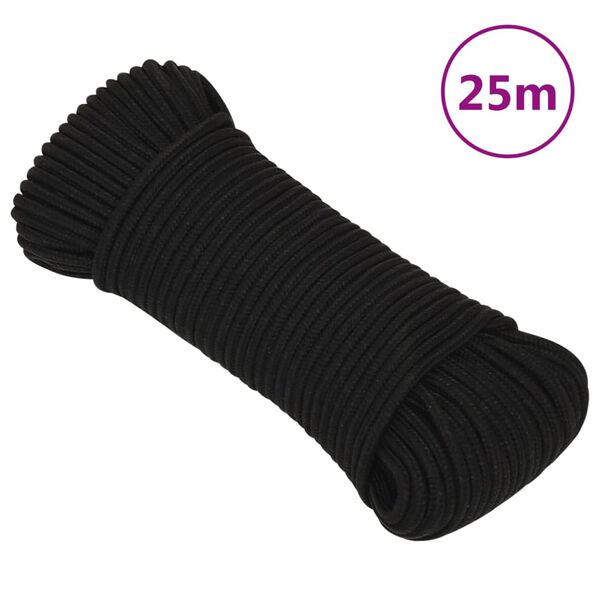 vidaXL Delovna vrv črna 4 mm 25 m poliester