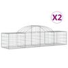 vidaXL Obokane gabion košare 2 kosi 200x50x40/60 cm pocinkano železo