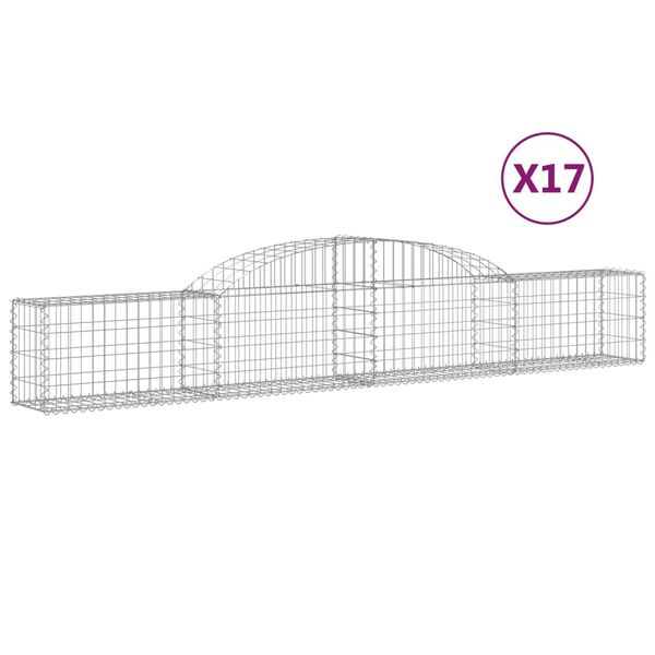 vidaXL Obokane gabion ko&scaron;are 17 kosi 300x30x40/60 cm pocinkano železo