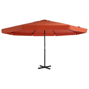 vidaXL Zunanji senčnik z aluminijastim drogom 500 cm terakota