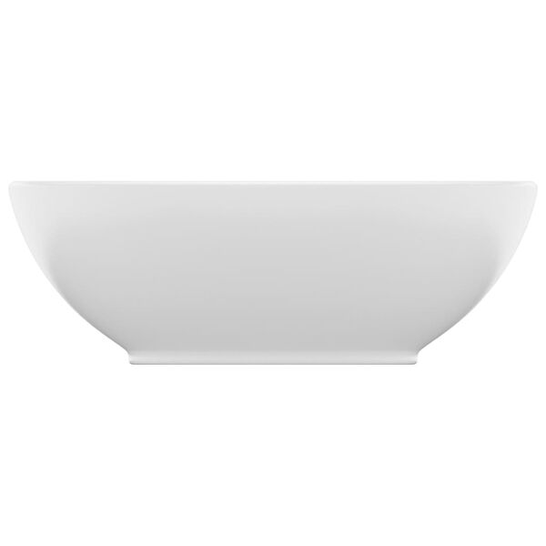 vidaXL Razko&scaron;en umivalnik ovalen mat bel 40x33 cm keramičen