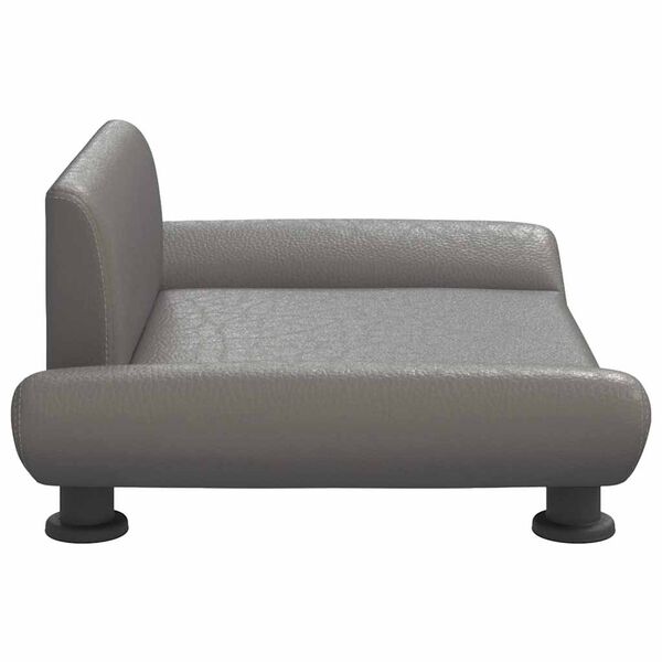 vidaXL Pasja postelja siva 70x45x28 cm umetno usnje