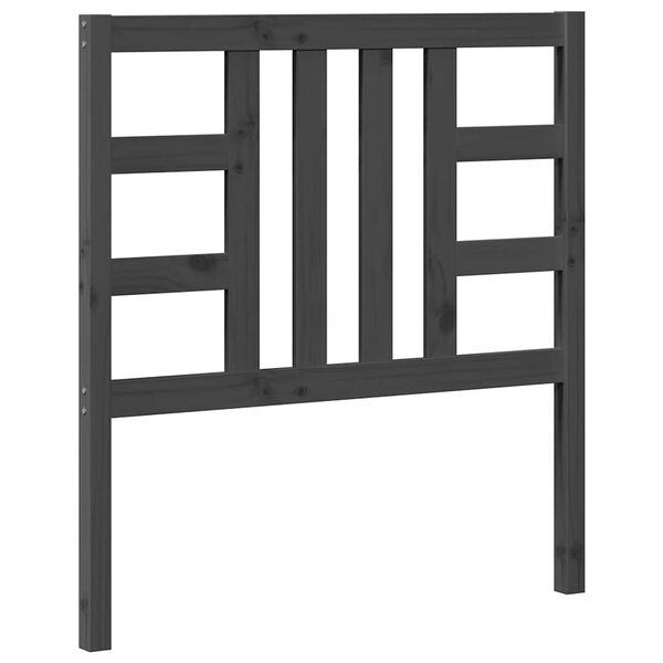 vidaXL Posteljno vzglavje sivo 96x4x100 cm trdna borovina