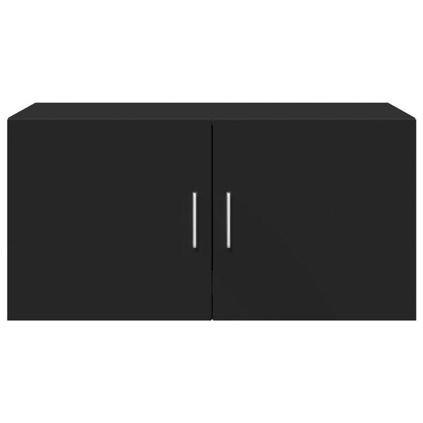 vidaXL Stenska omarica črna 80x42,5x40 cm inženirski les