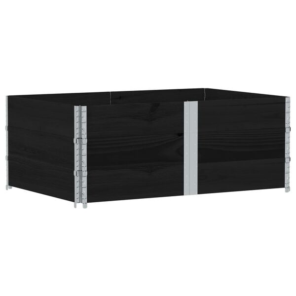 vidaXL Vrtno korito črno 150x100 cm trdna borovina