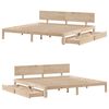 vidaXL Posteljni okvir s predali 180x200 cm trdna borovina