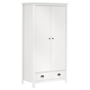 vidaXL Garderobna omara z 2 vrati Hill bela 89x50x170 cm borovina