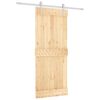 vidaXL Drsna vrata Naravna in bela 85 x 210 cm Masiven borov les