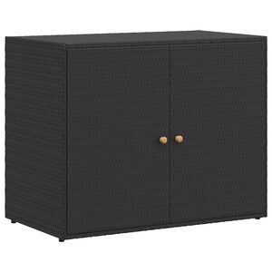 vidaXL Vrtna omara za shranjevanje črna 100x55,5x80 cm poli ratan