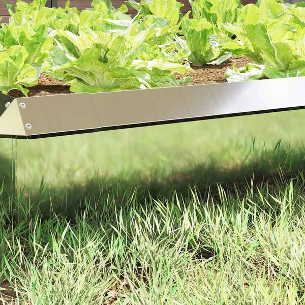 vidaXL Ograja za polže 4 pcs srebrna 50 x 3,5 x 25 cm Cinkana jeklena