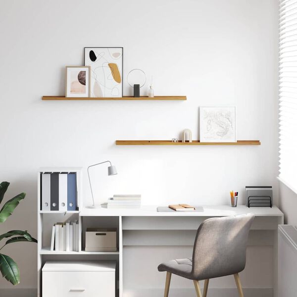 vidaXL Stenska polica 2 pcs Bež 115 x 9 x 3 cm Konstruiran les