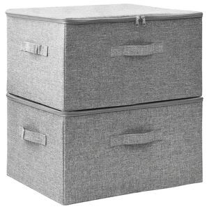 vidaXL &Scaron;katla za shranjevanje 2 kosa blago 43x34x23 cm siva