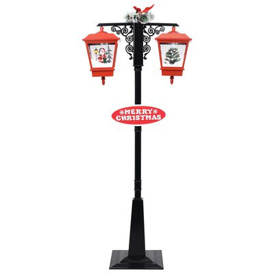 vidaXL Novoletna ulična svetilka z božičkom črno-rdeča 81x40x188cm PVC