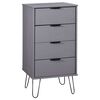 vidaXL Omarica s predali siva 45x39,5x90,3 cm trdna borovina